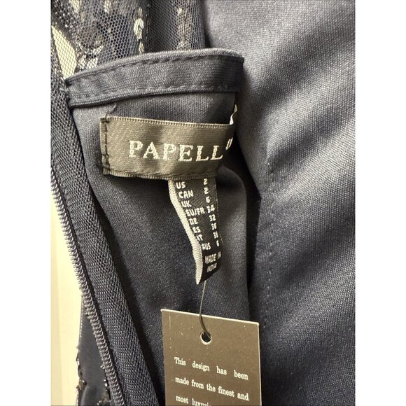 Adrianna Papell Womens Size 2 Navy Beaded V Neck Formal Gown Cocktail Dress NWT - Picture 9 of 12